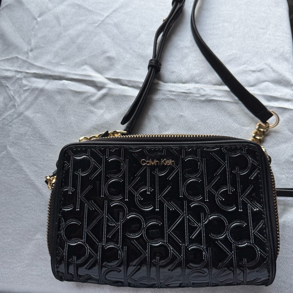 Calvin Klein Embossed Black Crossbody Bag